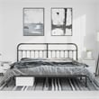 Bowery Hill Rectangular 76.0 x 80.0 Steel Bed Frame in Black