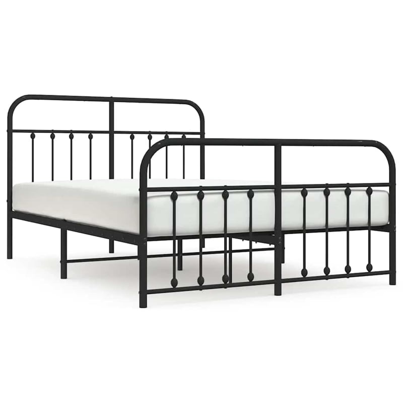 Bowery Hill Powder-Coated Steel Full/Double Bed Frame in Black