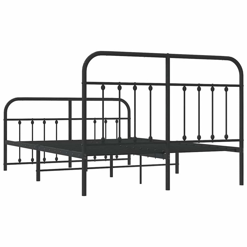 Bowery Hill Powder-Coated Steel Full/Double Bed Frame in Black