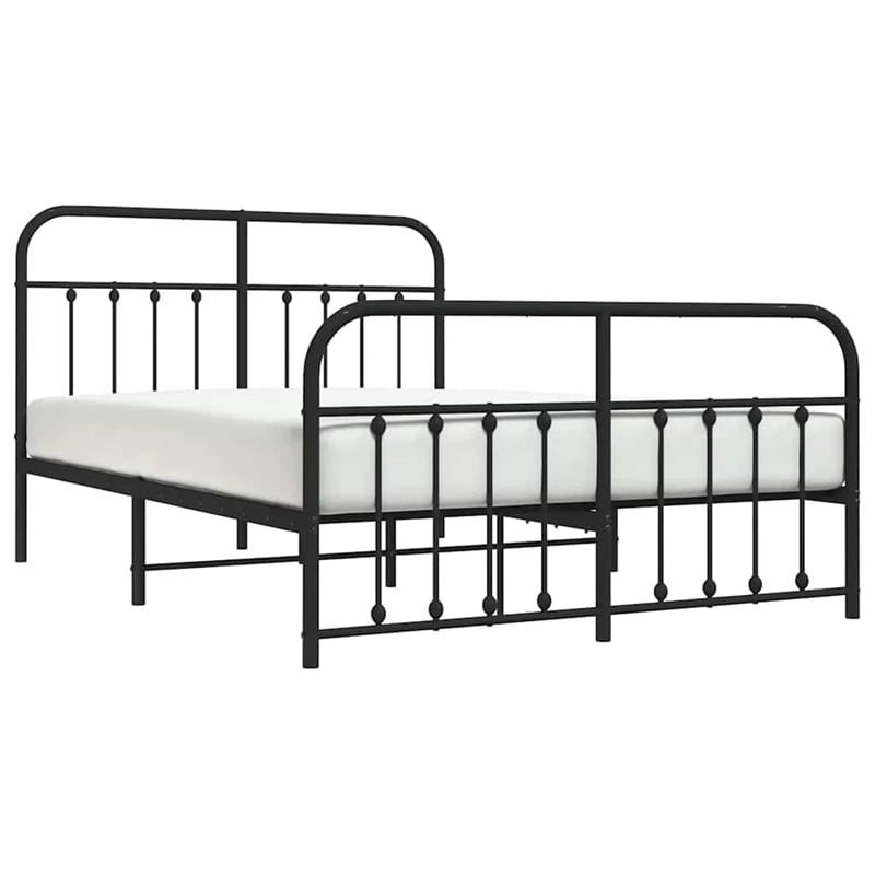 Bowery Hill Powder-Coated Steel Full/Double Bed Frame in Black