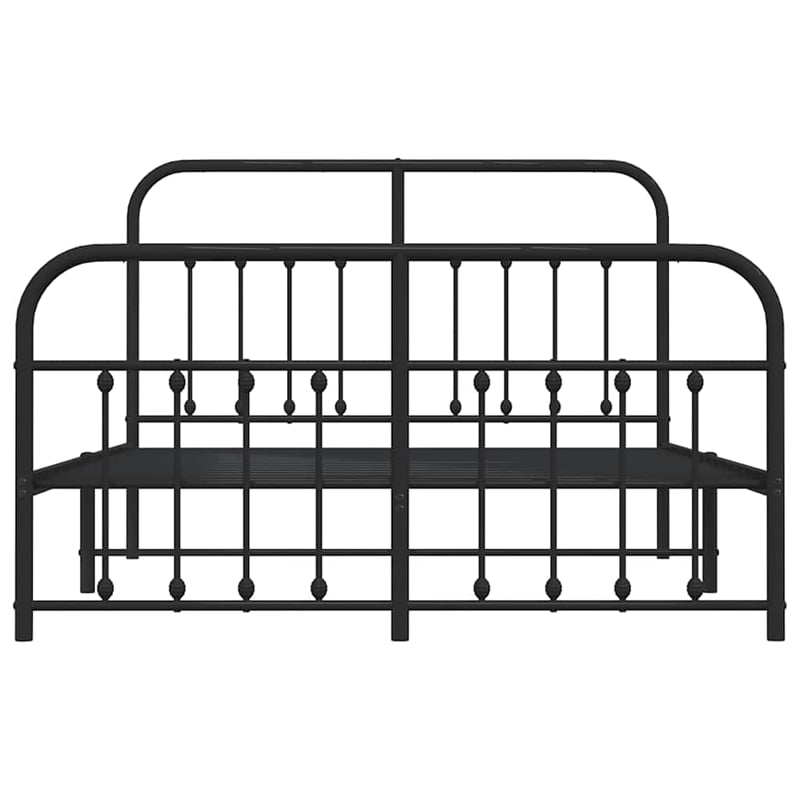 Bowery Hill Powder-Coated Steel Full/Double Bed Frame in Black