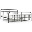 Bowery Hill Powder-Coated Steel King/Double Bed Frame in Black