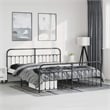 Bowery Hill Powder-Coated Steel King/Double Bed Frame in Black