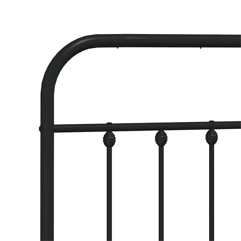 Bowery Hill Powder-Coated Steel King/Double Bed Frame in Black