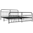 Bowery Hill Powder-Coated Steel King/Double Bed Frame in Black