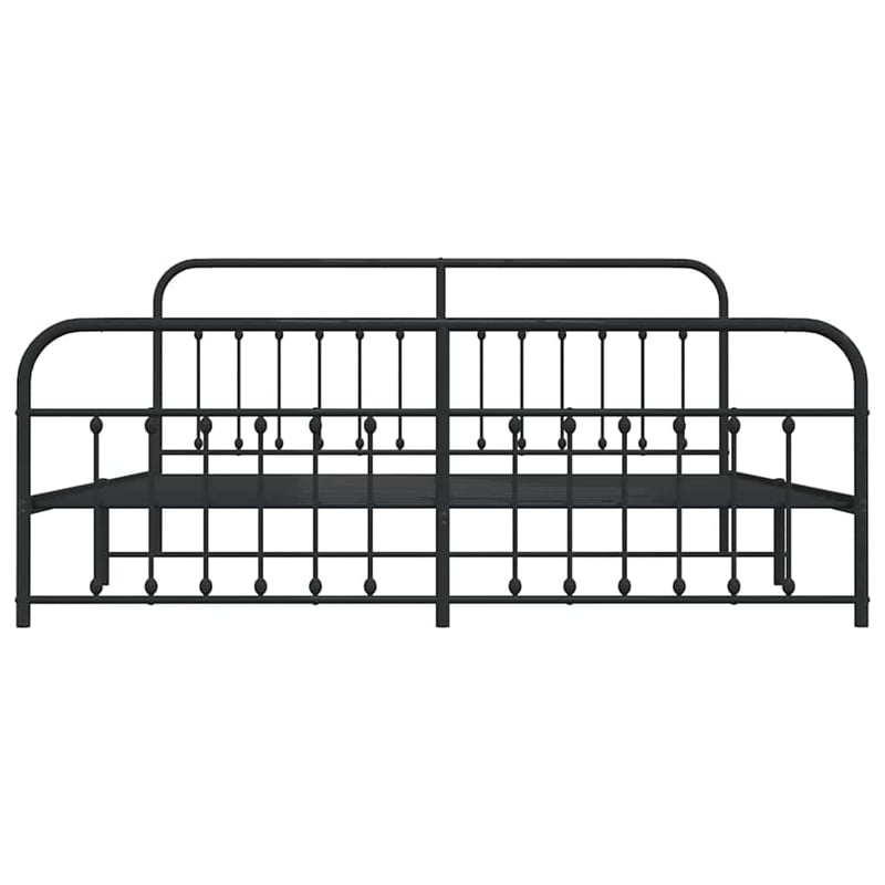Bowery Hill Powder-Coated Steel King/Double Bed Frame in Black