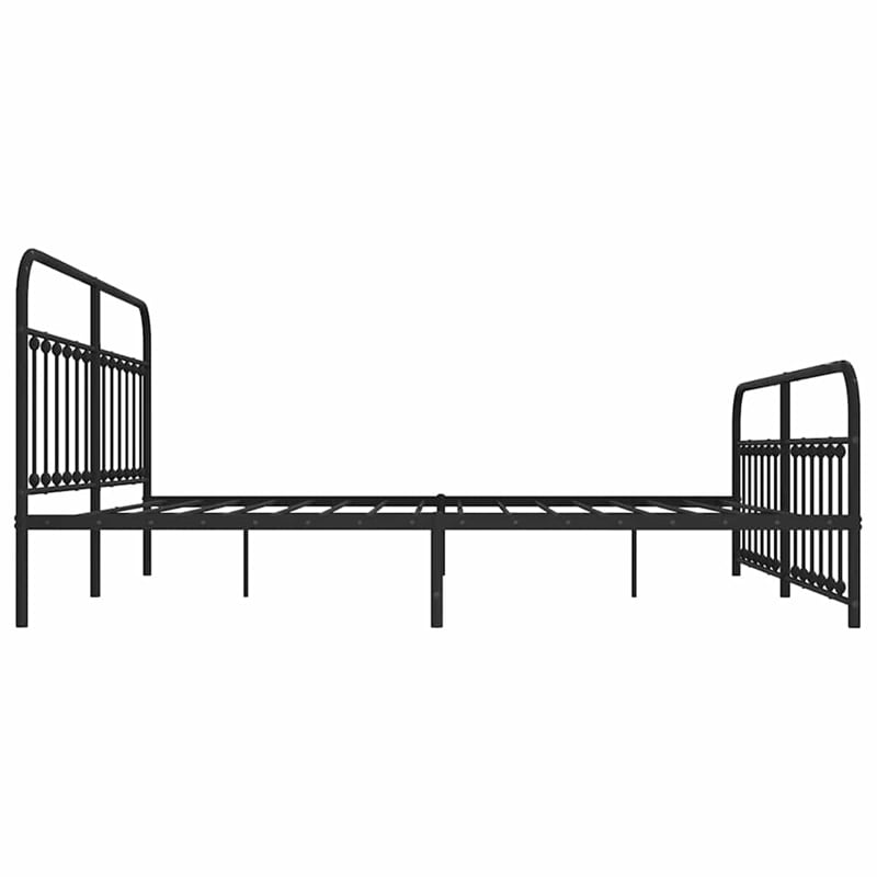 Bowery Hill Powder-Coated Steel King/Double Bed Frame in Black