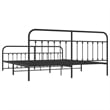 Bowery Hill Powder-Coated Steel King/Double Bed Frame in Black