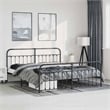 Bowery Hill Powder-Coated Steel King/Double Bed Frame in Black