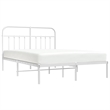 Bowery Hill Powder-Coated Steel King Size Bed Frame in White