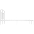 Bowery Hill Powder-Coated Steel King Size Bed Frame in White