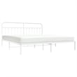 Bowery Hill 76 in x 80 Powder-Coated Steel Bed Frame in White