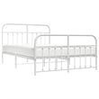 Bowery Hill Contemporary 59 x 79 Steel Durable Bed Frame in White