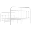 Bowery Hill Contemporary 59 x 79 Steel Durable Bed Frame in White