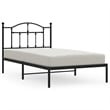 Bowery Hill Contemporary Powder-Coated Steel Single Bed Frame in Black
