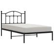 Bowery Hill Contemporary Powder-Coated Steel Single Bed Frame in Black