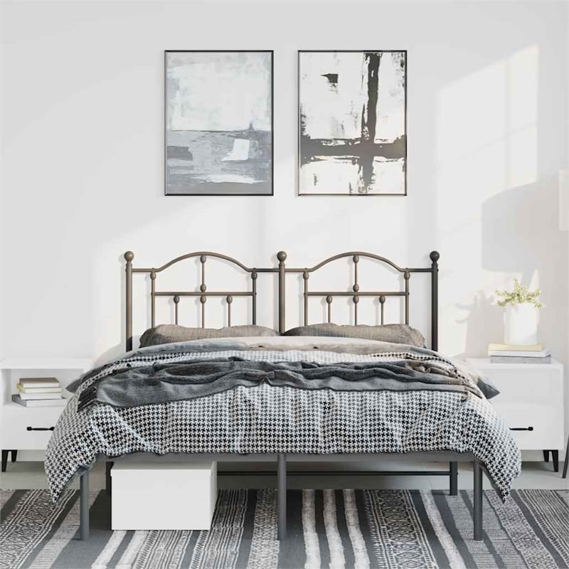 Bowery Hill Powder-Coated Steel Full/Double Bed Frame in Black