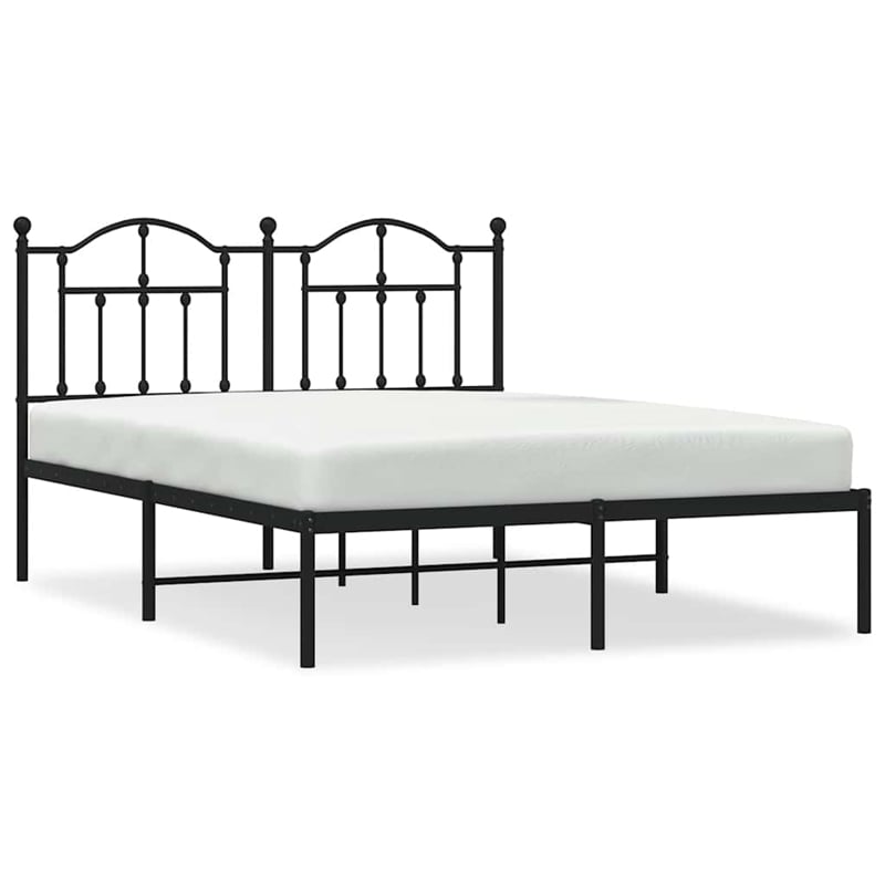 Bowery Hill Contemporary Powder-Coated Steel King Bed Frame in Black
