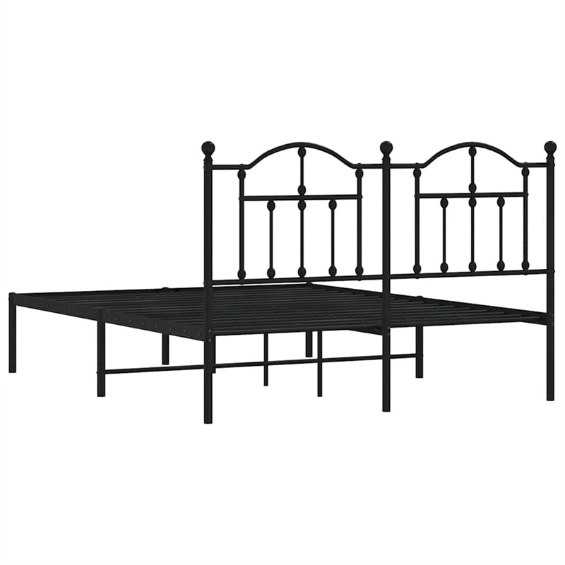 Bowery Hill Contemporary Powder-Coated Steel King Bed Frame in Black