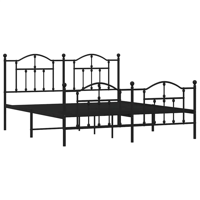 Bowery Hill Contemporary Powder-Coated Steel King Bed Frame in Black
