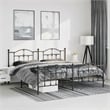 Bowery Hill Powder-Coated Steel King/Double Bed Frame in Black