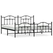 Bowery Hill Powder-Coated Steel King/Double Bed Frame in Black