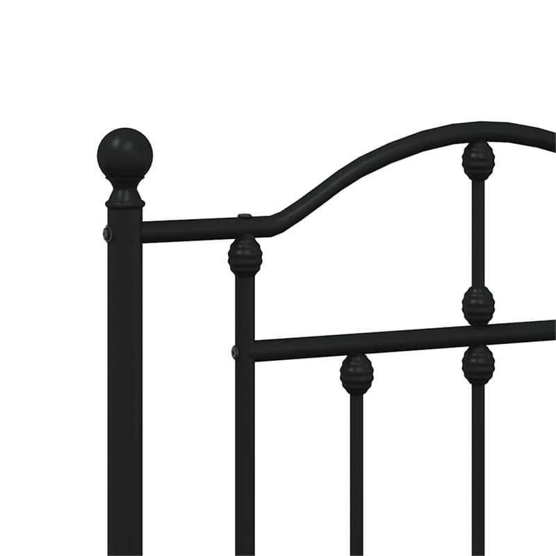 Bowery Hill Powder-Coated Steel King/Double Bed Frame in Black