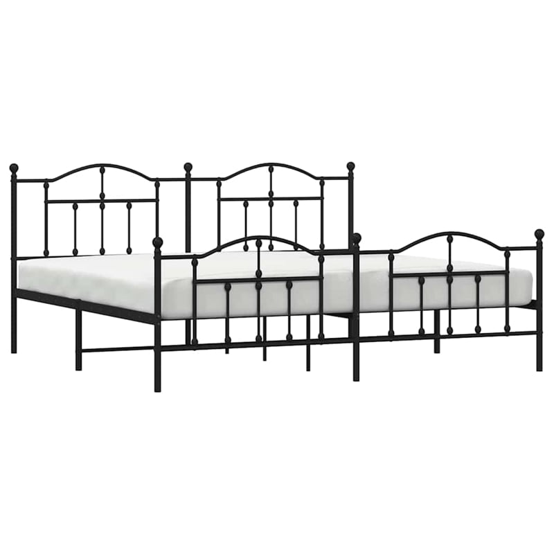 Bowery Hill Powder-Coated Steel King/Double Bed Frame in Black
