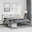 Bowery Hill Powder-Coated Steel King/Double Bed Frame in Black