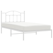 Bowery Hill Rectangular Powder-Coated Steel Twin Bed Frame in White