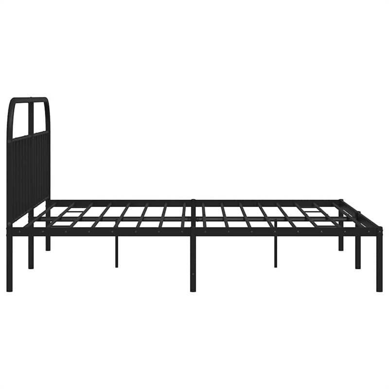 Bowery Hill Rectangular Powder-Coated Steel Full Bed Frame in Black