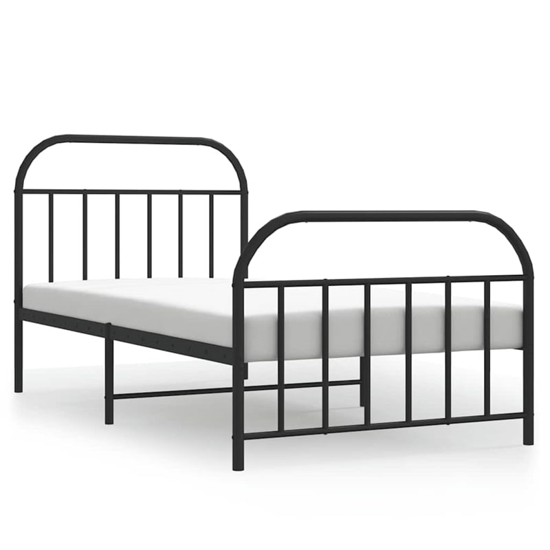 Bowery Hill Contemporary Engineered wood Twin Bed Frame in Black