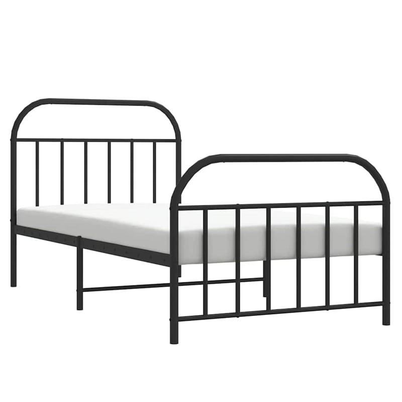 Bowery Hill Contemporary Engineered wood Twin Bed Frame in Black