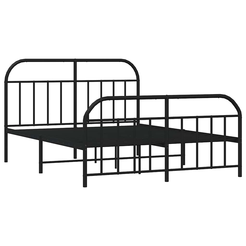 Bowery Hill Powder-Coated Steel Full/Double Bed Frame in Black