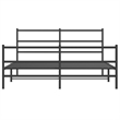 Bowery Hill Contemporary 60 x 79 Powder-Coated Stee Bed Frame in Black