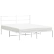Bowery Hill Powder-Coated Steel King Size Bed Frame in White