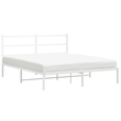 Bowery Hill Powder-Coated Steel King Size Bed Frame in White