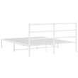 Bowery Hill Powder-Coated Steel King Size Bed Frame in White