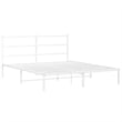 Bowery Hill Powder-Coated Steel King Size Bed Frame in White