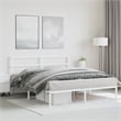 Bowery Hill Powder-Coated Steel King Size Bed Frame in White