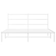 Bowery Hill Powder-Coated Steel King Size Bed Frame in White