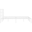 Bowery Hill Powder-Coated Steel King Size Bed Frame in White