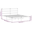 Bowery Hill Powder-Coated Steel King Size Bed Frame in White