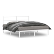 Bowery Hill Powder-Coated Steel King Size Bed Frame in White