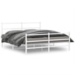 Bowery Hill Powder-Coated Steel King Size Bed Frame in White