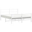 Bowery Hill Powder-Coated Steel King Size Bed Frame in White