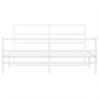 Bowery Hill Powder-Coated Steel King Size Bed Frame in White