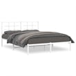 Bowery Hill Powder-Coated Steel King Size Bed Frame in White