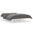 Bowery Hill Powder-Coated Steel King Size Bed Frame in White