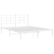 Bowery Hill Powder-Coated Steel King Size Bed Frame in White